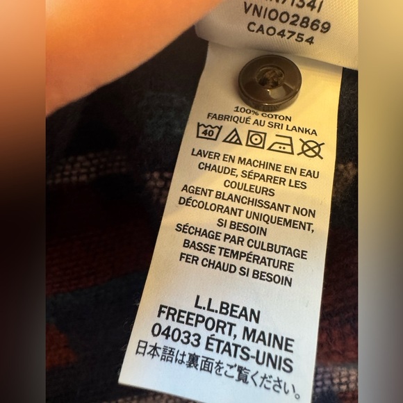 LL Bean Signature Womens Chamois Cotton Button Down Shirt Southwestern Print S R - Picture 7 of 9